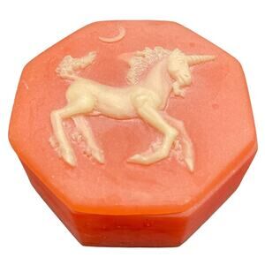 Soapstone Trinket Box Pink Unicorn Cameo 1970s Design Gifts International